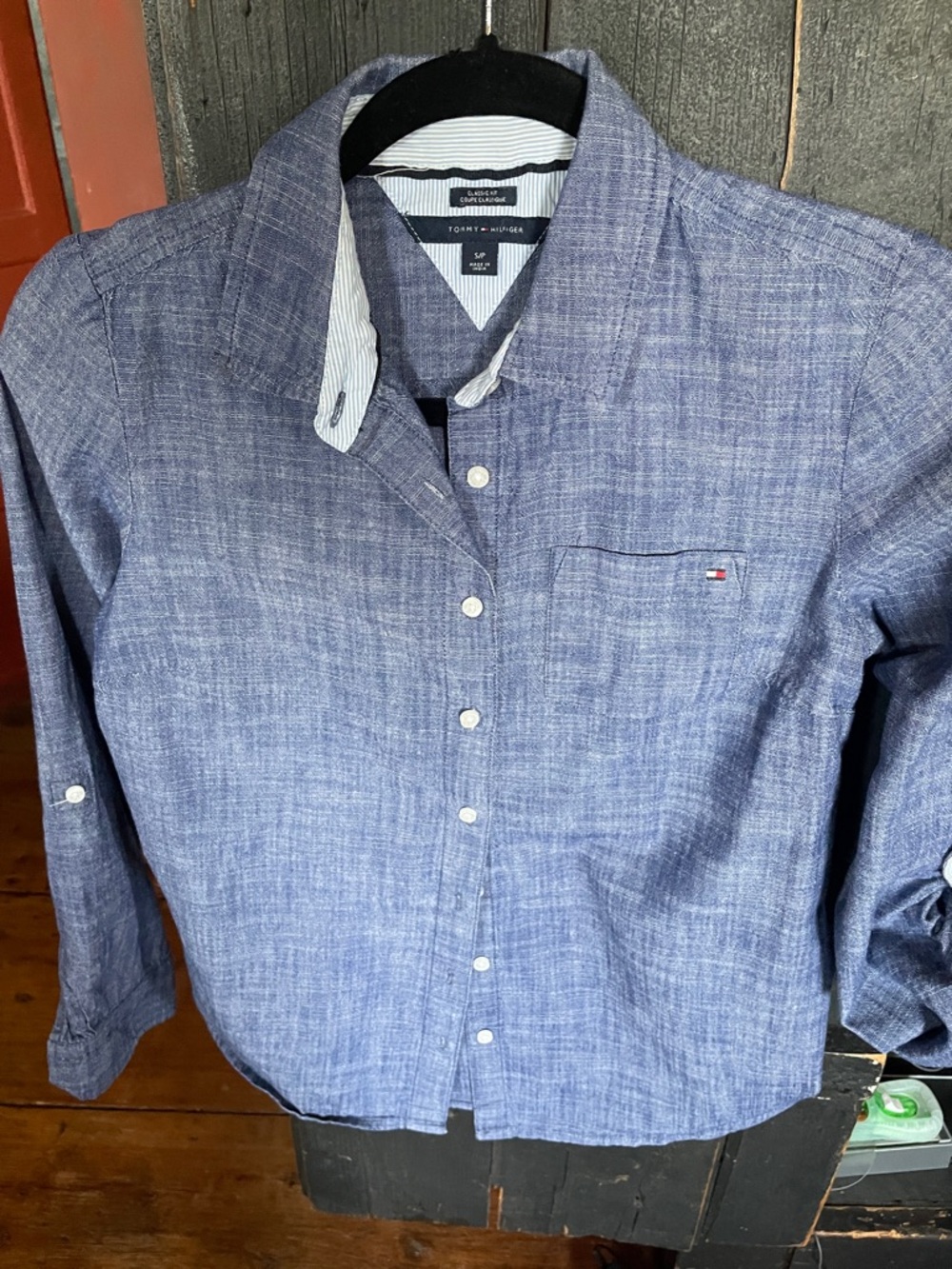Tommy Hilfiger Navy Chambray Button-Up Shirt
